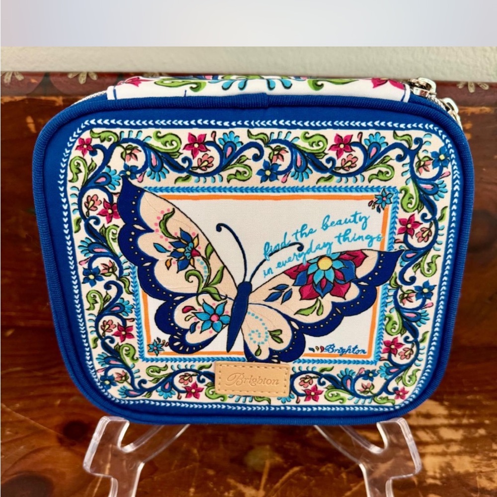 Brighton Butterfly Garden Collection Travel Zippered Jewelry Case NWOT